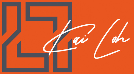 Logo and handwritten signature Kai Loh